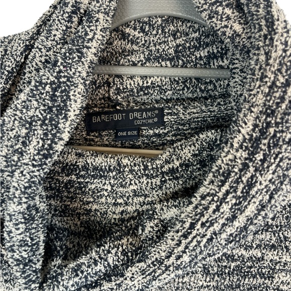 Barefoot Dreams cozy chic funnel neck pullover sweater blue one size - Picture 5 of 6